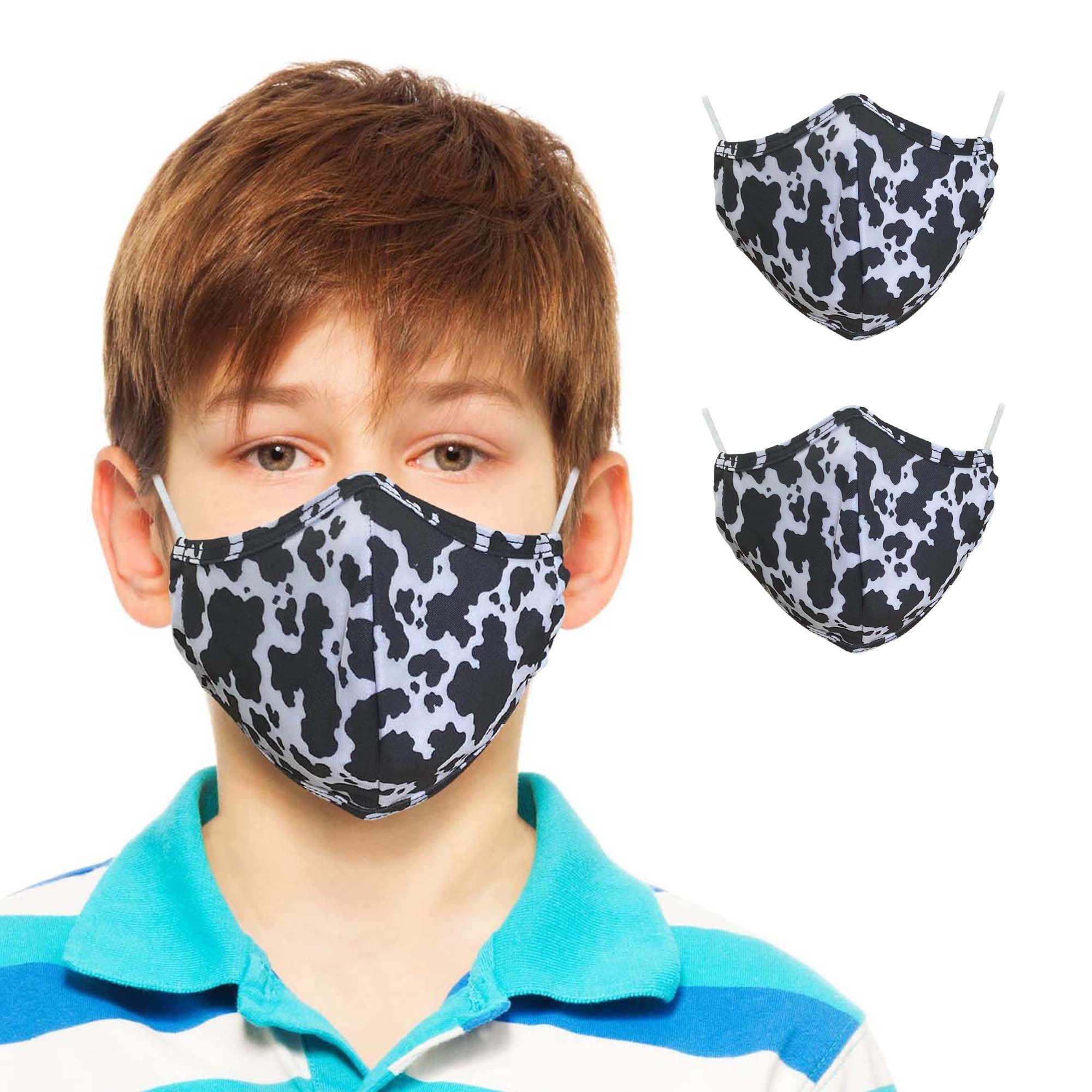 Patterned Two Layer Reusable Face Masks for Kids (2-pack) - Primeware Inc.