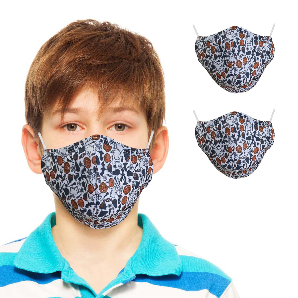 Patterned Two Layer Reusable Face Masks for Kids (2-pack) - Primeware Inc.