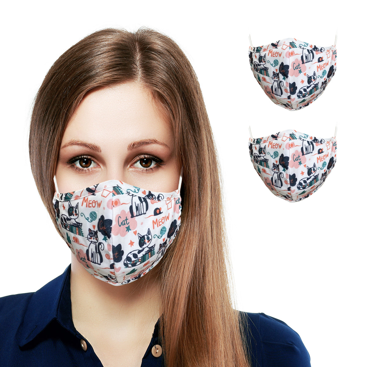 Patterned Two Layer Reusable Face Masks for Adults (2-pack) - Primeware Inc.