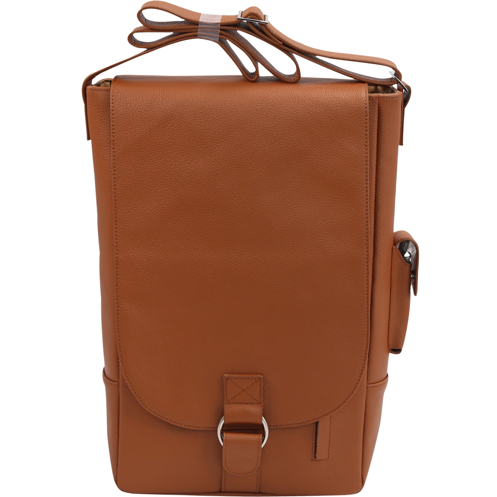 Pinot Black Two Bottle Leather Wine Tote Backpack Carrier