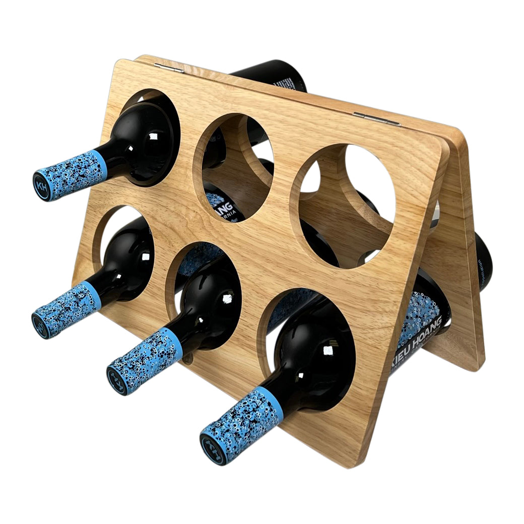 Stylish Wine Rack, Foldable 6 Bottle Wine Rack
