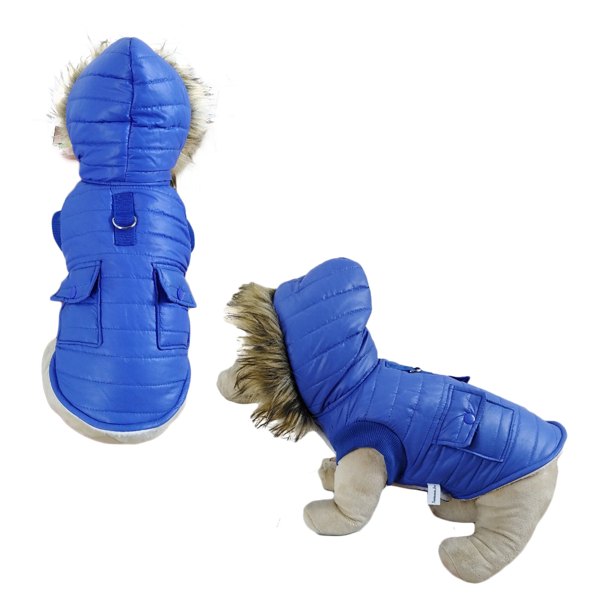 Parka Fleece Lined Dog Jacket with Leash Ring - Primeware Inc.