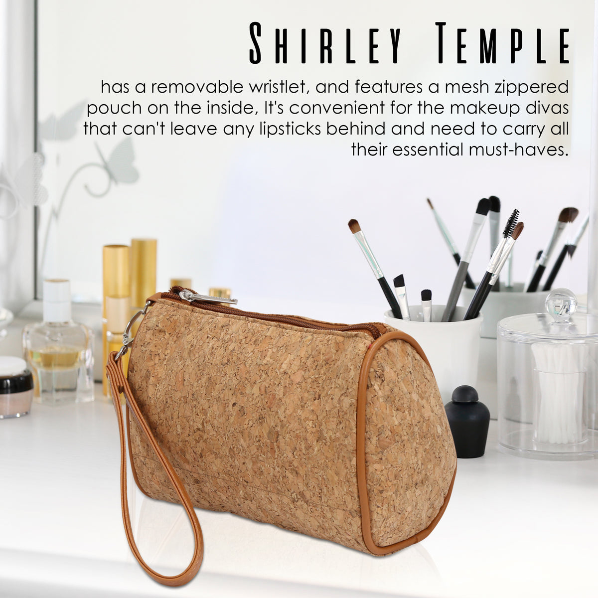 Cork Cosmetic Bag Shirley Temple - Primeware Inc.