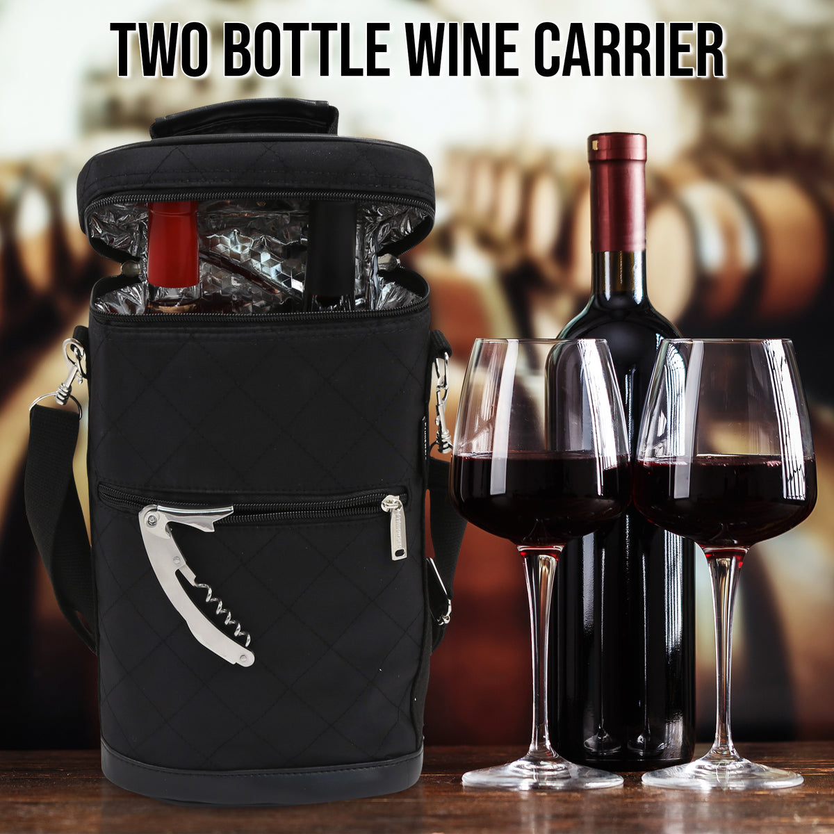 Two Bottle Carrier Brandy Design - Primeware Inc.